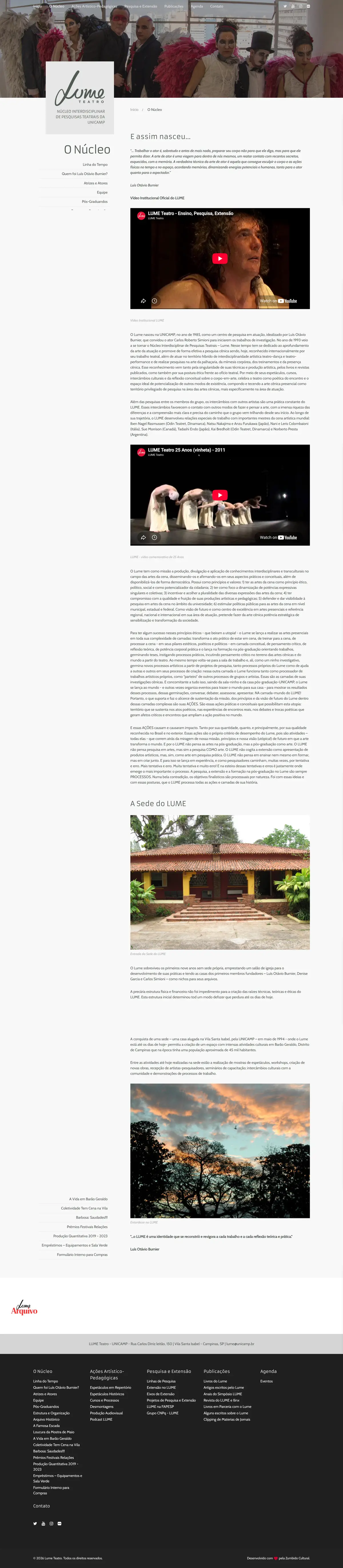 Lume Teatro - Cultural Institution Website